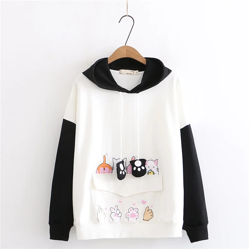 Harajuku Kawaii Pink Hoodies for Women Japanese Cute Cat Graphic Ears  Hooded Sweatshirt Korea Fashion Sweet Anime Girls Pullover|Hoodies &  Sweatshirts| - AliExpress