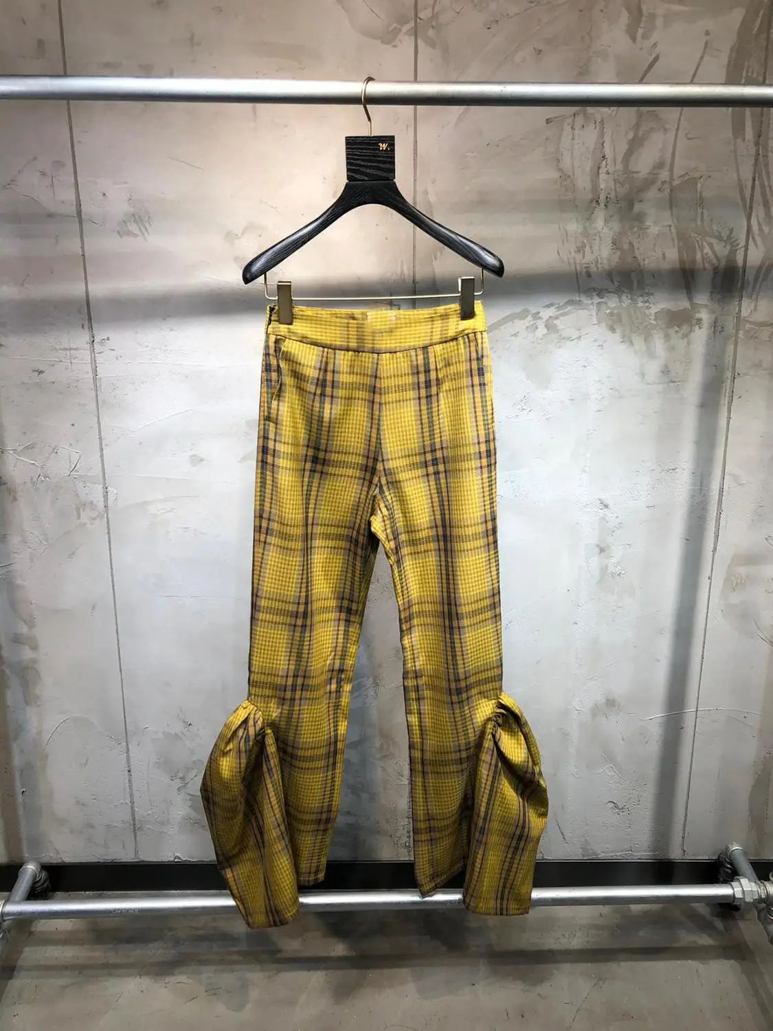 fashion new women plaid pants female flare pants long wool trouse ddxgz2 10.19