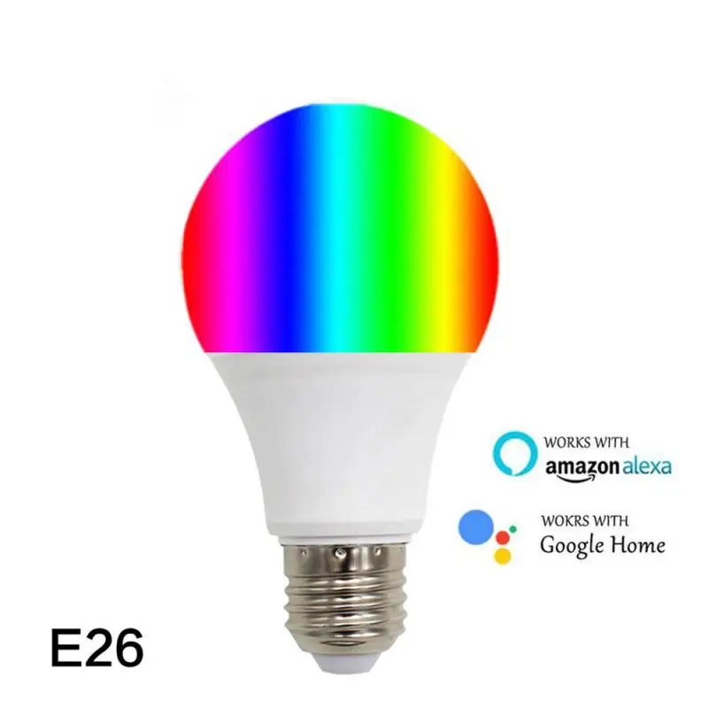 E26 Lampara WiFi умные лампы светодиодный светильник E27 B22 E26 E14 GU10 с регулируемой яркостью 10 Вт Magic RGB+ W Голосовое управление работа с Alexa Google IFTTT - Испускаемый цвет: E26