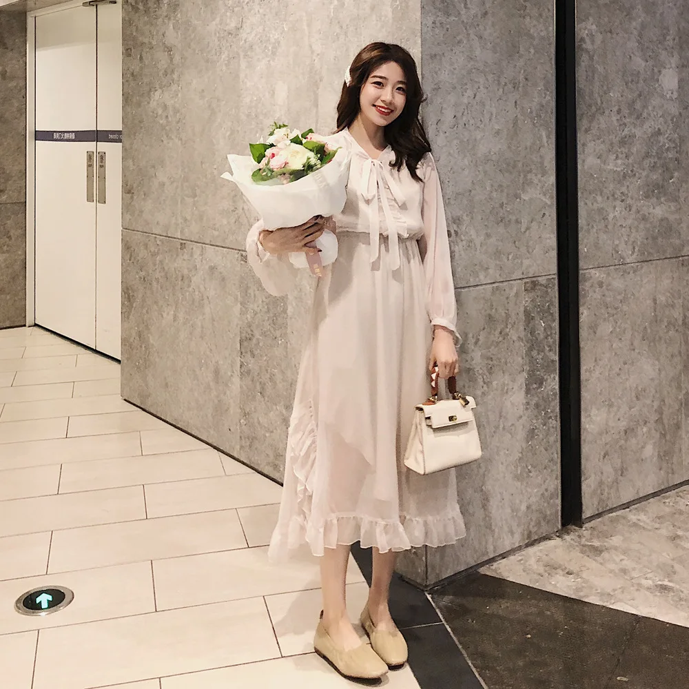 

Photo Shoot 2019 Spring New Style Fairy Skirt Children French Retro Gentle Wind Flounced Waist Hugging Chiffon Dress