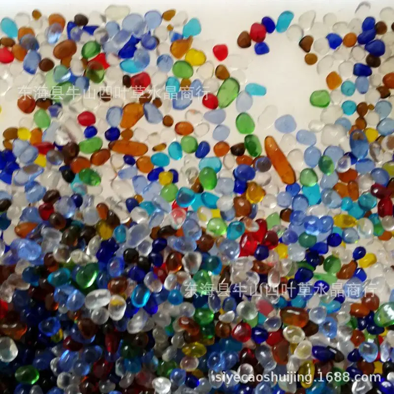 100g Five-color Coloured Glaze Gravel Buddhism Qibao Five-color Coloured Glaze Offerings Manja Consecration Shop Fish Tank bonsa