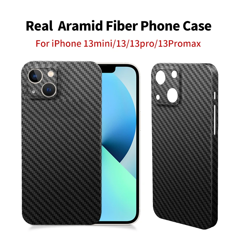 

Real Carbon Fiber Phone Cases for iPhone 13 Pro Max Ultra Thin Anti-fall Carbon Fiber Hard Cover Cases for iPhone 13 Mini shell