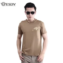 Летняя мужская тактическая футболка с коротким рукавом и круглым вырезом для альпинизма и пешего туризма, Спортивная тонкая быстросохнущая дышащая футболка, топы, одежда