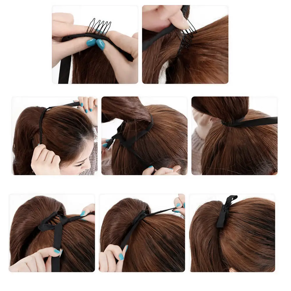 Ponytail Synthetic Hair Extensions Hair Cap Chic Tie Up Long Curly Wavy Ponytail Hair Styling Tools
