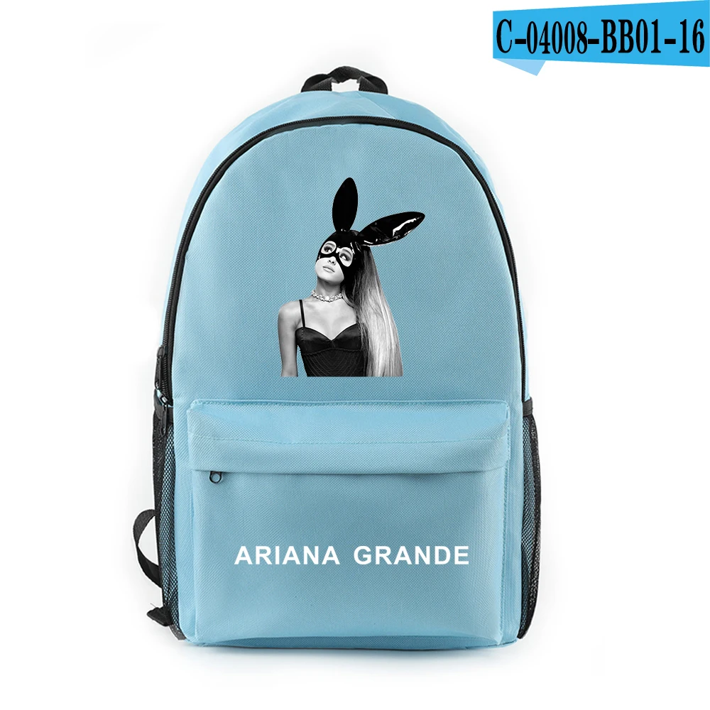 Холщовый Рюкзак на плечо в стиле Харадзюку С Логотипом Ariana Grande, певица на молнии, рюкзак для путешествий в студенческом стиле, пять цветов - Цвет: BB01