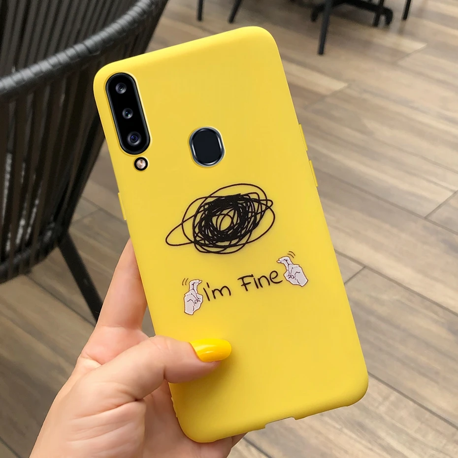 Слоновая кость Чехол для samsung Galaxy A20 A20e A20s, мягкий силиконовый чехол из ТПУ с желтым рисунком для samsung A 20 s 20e 20 s, чехол для телефона s Fundas - Цвет: Слоновая кость