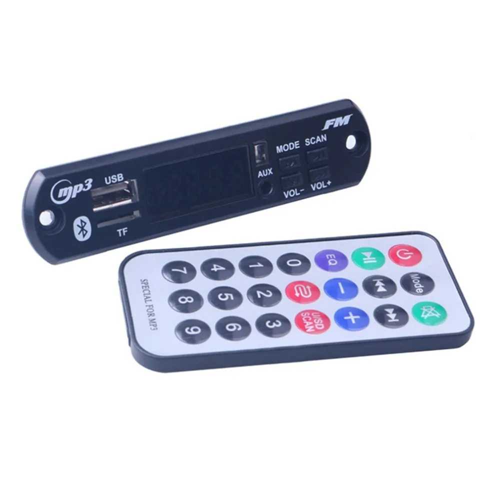 Автомобильный аудио USB TF FM радио модуль Беспроводной 5V 12V MP3 WMA Плата декодера стандарта MP3 плеер с пультом дистанционного управления Управление для автомобиля