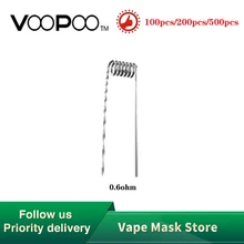 100 шт./упак. VOOPOO 0.6ohm PnP-РБА готовые катушки для Voopoo Винчи/Винчи X/Винчи R Vape электронная сигарета VOOPOO 0.6ohm копия RDA катушки
