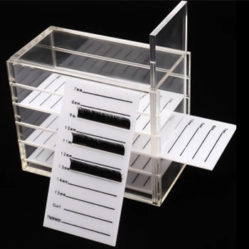 

5 Layers Clear Eyelash Storage Box Makeup Display Container Single Eyelashes Glue Pallet Holder Grafting Eyelashes Container