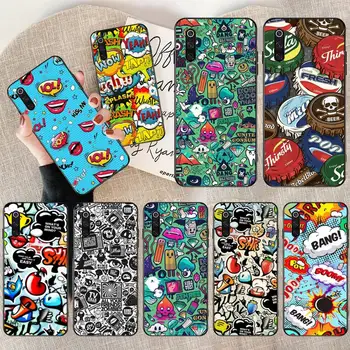 

PENGHUWAN Anime Graffiti Sticker TPU black Phone Case Cover Hull for Redmi Note 8 8A 7 6 6A 5 5A 4 4X 4A Go Pro Plus Prime