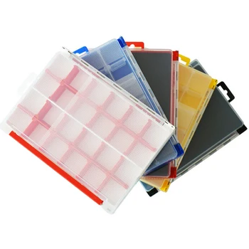 

Fishing Tackle Box Waterproof Double Side Bait Lure Hooks Storage Boxes Carp Fly Fishing Accessories Multi-compartments QW