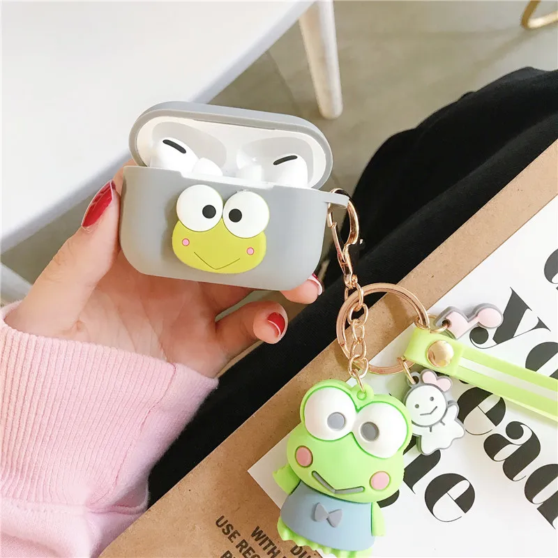 Frog Японский мультяшный чехол для наушников для AirPods Pro My Melody Kuromi Pompom Purin, Беспроводная Bluetooth Крышка для AirPods 3, аксессуары - Цвет: Frog