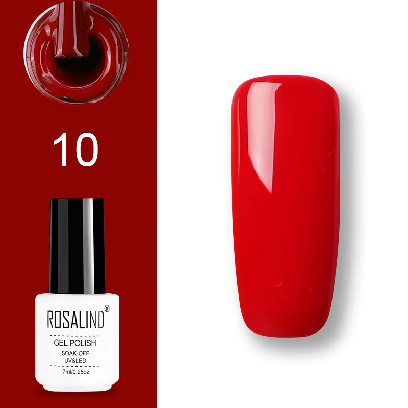 ROSALIND набор гель-лаков UV Vernis полуперманентный праймер верхнее покрытие 7 мл полигель-лак для маникюра - Цвет: GN46-ROSALIND