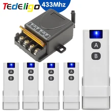 Tedeligo Wireless 433MHz On Off Switch RF telecomando trasmettitore modulo ricevitore AC 110V 220V 1ch 30A per casa intelligente leggera