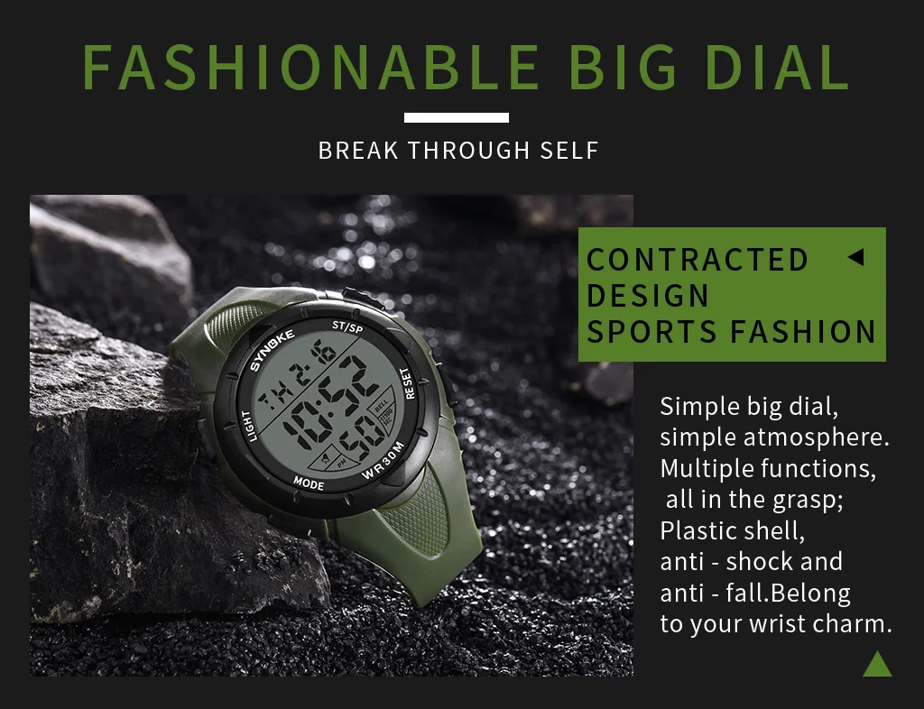 SYNOKE Men's Sport Watch Waterproof Electronic Clock TOP Brand Men Luxury Digital Watches LED Large Dial Military Watch For Men
