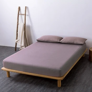 

1 pc Fitted Bed Sheet 100% Cotton Single Size Mattress Cover On An Elastic Band Solid Color Bed Linens Single Bedsheet