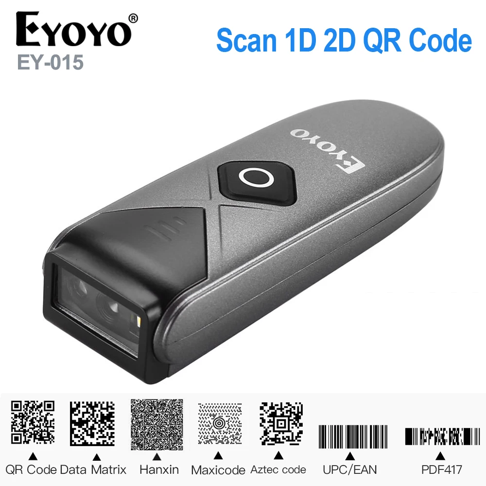 Eyoyo EY 015 мини сканер штрих кода USB проводной/Bluetooth/2 4G беспроводной 1D 2D QR PDF417 код для