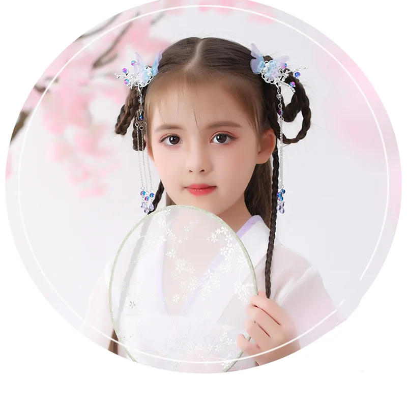 Hanfu тиара Финч девушка антикварный зажим шаг бахромой красивая супер фея аксессуары для волос милая девушка бабочка ювелирные изделия