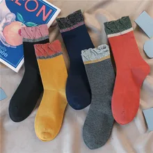 SP/детей велосипед/детский зимний Винтаж золотого и серебряного цвета, шелковые носки Для женщин лоскутное Цвет удобные носки Harajuku дышащая Повседневное Sox Мода