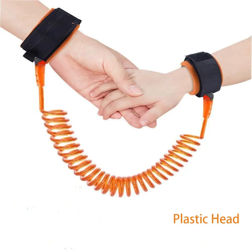150cm Plastic Head Привязь на запястье для детей преддошкольного возраста, ремни безопасности для детей, веревка для прогулок на открытом воздухе, наручный ремень, браслет для детей - Цвет: 150cm Plastic Head