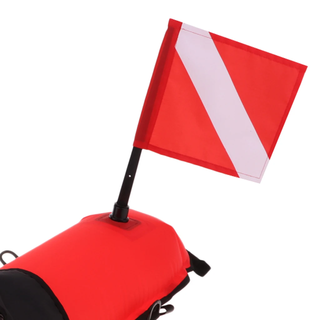 

High Visible Surface Marker Buoy Safety Float & Diver Down Flag + 20m Tow Line for Scuba Diving Underwater Activities