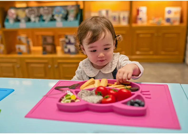 Производители смайлик Seperated placemate Fun Infant Meal Board силикагель цельный младенец дети дополнительная пищевая панель обшивки
