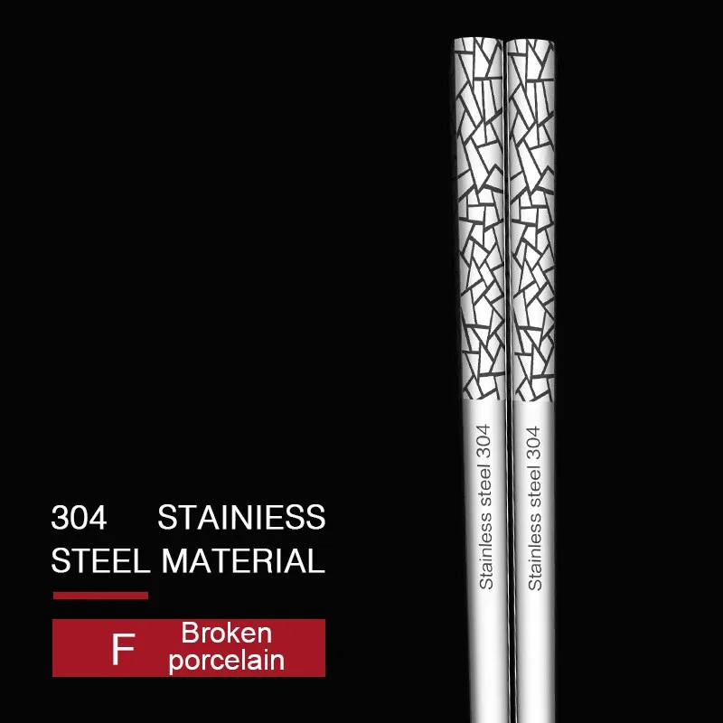 F Chopsticks Stainless Steel Reusable Metal Chopsticks Square Shape For Dinner Tableware Set Chopsticks Household - Цвет: F