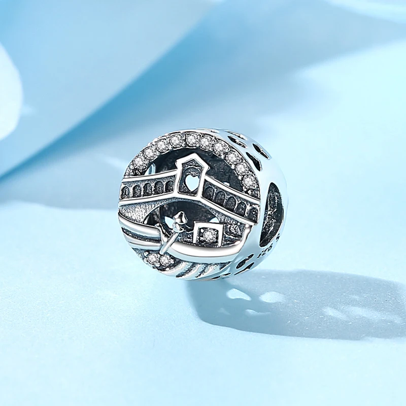  매력 비즈 원래 카메라 가방 자동차 비행기 로즈 골드 매력 맞는 팔찌 목걸이 DIY 쥬얼리 여성