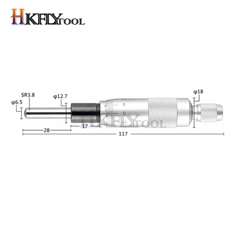 Головки для микрометра 0-25 мм Точность 0,01 мм плоский измерительный Тип инструмента резьба рифленая ручка регулировки головка микрометра