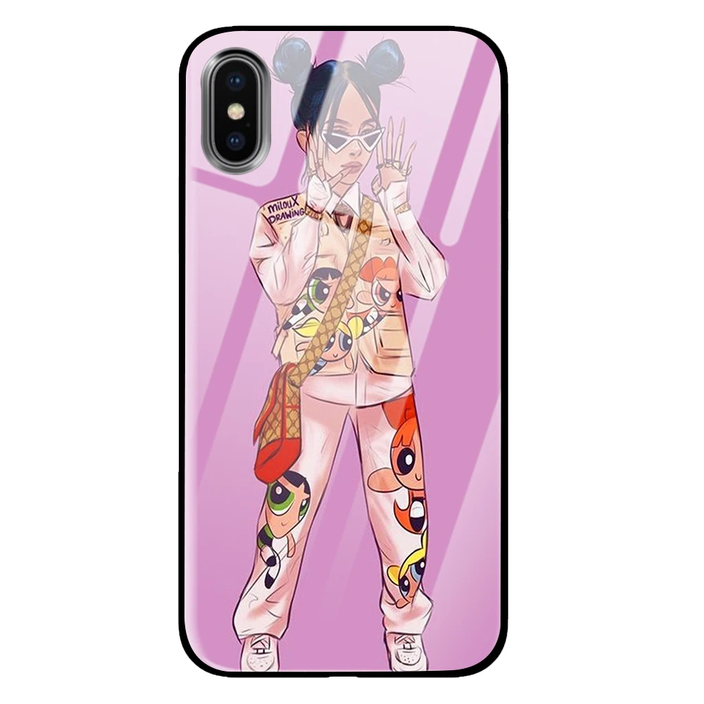 Billie Eilish для iPhone 5 5S SE 6 6s 7 8 Plus X XS Max XR закаленное стекло чехлы для телефонов - Цвет: 9