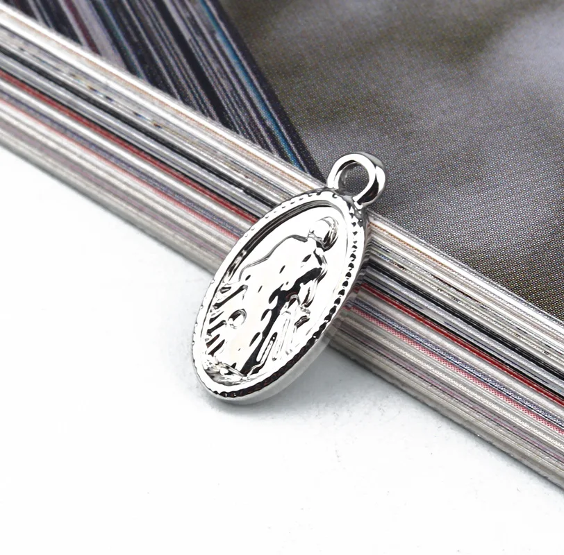 silver Jesus yeshu 10 шт., винтажные в форме компаса, греческие монеты, сплав, подвески, серьги, основа, Золотая Роза, ангел, ожерелье, браслет, ключ, сделай сам, ювелирный аксессуар - Окраска металла: silver Jesus yeshu