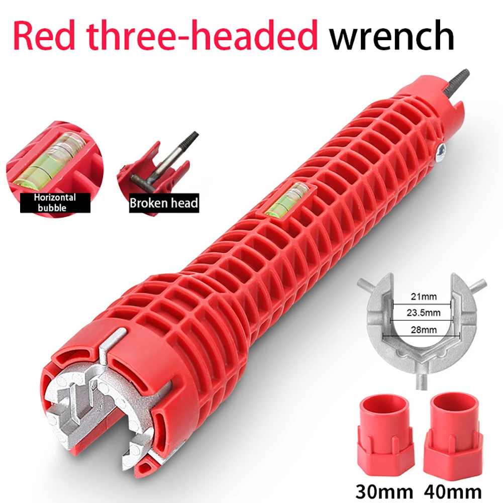 

Multifunction Household Three-headed Sink Wrench with Extractor Zinc Alloy Handle Tools Tighten Fittings Nuts Tools Kits Spanner