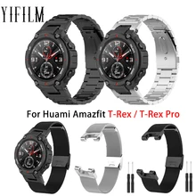 

For Xiaomi Huami Amazfit T Rex Pro Bracelet Metal Wristband For Amazfit T-Rex A1918 Watchband Durable Stainless Steel Strap