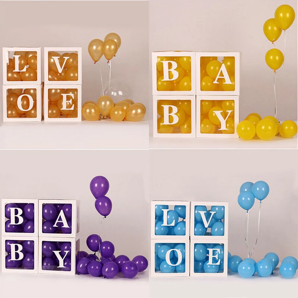 Baby Shower Balloon Box Transparent Box Birthday Party Decoration Letter Transparent Gift Boxes Kid Birthday Baby Shower@25