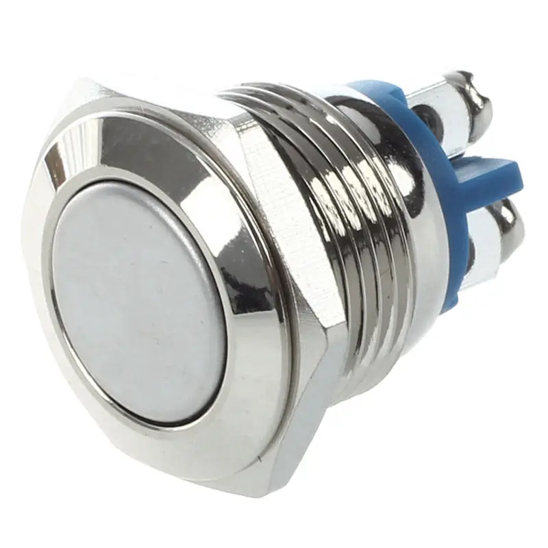 

16mm Flush Mounted Momentary SPST Stainless Round Push Button Switch