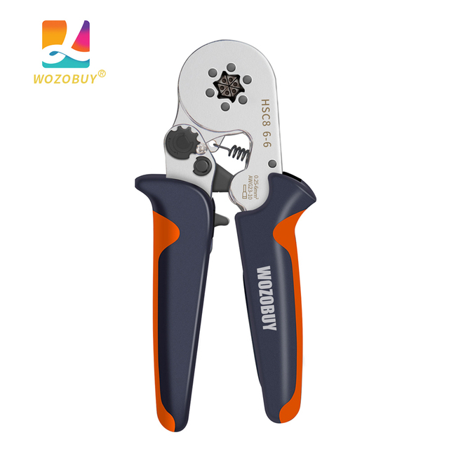 Ferrule Crimp Tool Wire Ferrule Crimping Tool HSC8 6-6 Self-adjustable Ratcheting Crimper for AWG23-10(0.25-6.0mm²)