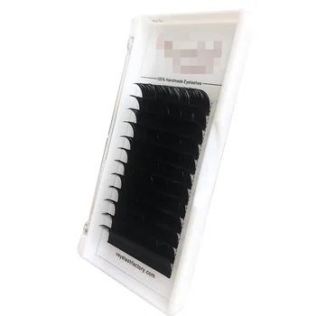

12 Rows False Mink Individual Lash Extensions Soft Russian Volume Eyelash Extension Silk Feather Synthetic Lashes