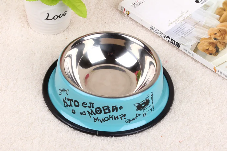 Manufacturers Direct Selling Color Baking Varnish Stainless Steel Dog Bowl Food Basin High Quality Pet Bowl Pet Supplies Wholesa