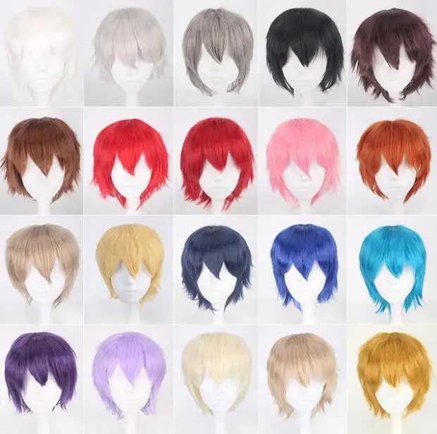 30CM 20 Colour Game Persona 5 Kurusu Akira Short Wig Cosplay Costume Heat Resistant  Hair Joker Amamiya Ren Men Wigs