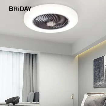 

smart ceiling fan fans with lights remote control bedroom decor ventilator lamp 52cm air Invisible Blades Retractable Silent
