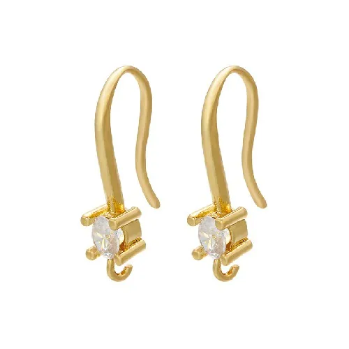 gold ZHUKOU 5x19 мм Цветок из латуни милые висячие серьги с крючками для женщин DIY ручной работы Длинные серьги Свадебные ювелирные изделия модель: VE90 - Окраска металла: gold