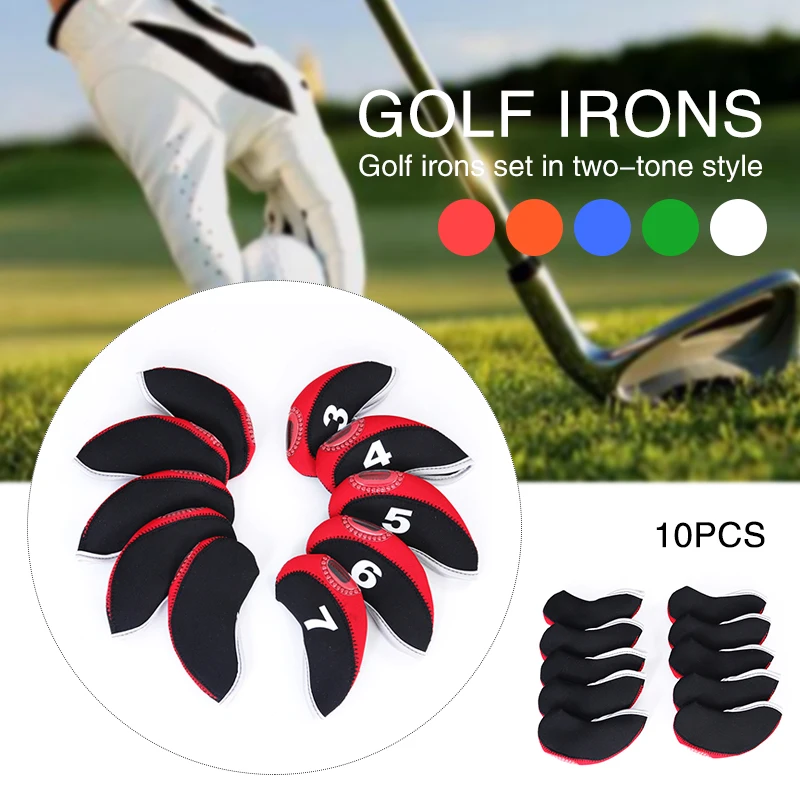 

Putter Cover Iron Putter Headcover Protect Storage 10PCS Nylon Sports Travel Golf Head Cover Club Sign Gift
