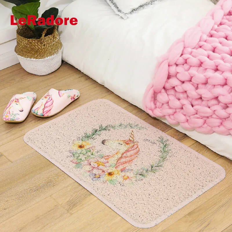 

Unicorn Shaped Floor Rug 45*75cm Non-slip PVC Area Carpet Cleaning Home Decor Bath Mat Doormat Floor Rug for Living Room