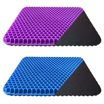 

Gel Seat Cushion - Purple/Blue Enhanced Double Non-Slip Seat Cushion for The Car or Office Chair Sciatica & Back Pain Relief