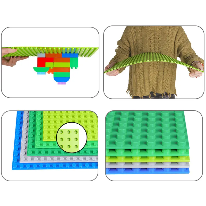 

DIY Baseplate Building Blocks 32*16 Dots 51*25 cm Constructor Base Plate Accessories Children Toy Compatible With Big Size Brick