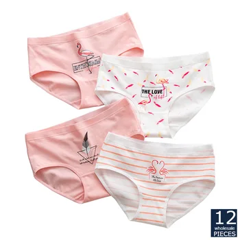 

12 pcs/lot wholesale manufacturers women underwear breathable briefs cotton solid color cute bow TWY 0749