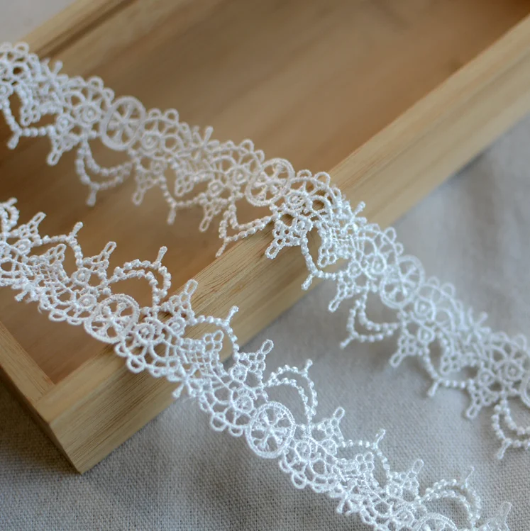 Lace Ribbon 2 Yards White Black Water Soluble Lace Exquisite Embroidered Lace Ribbons Collar Trim Curtains Dress DIY Sewing Supplies Lace Fabric Lace Sewing Accessories Lace Accessories Lace Garment Accessories