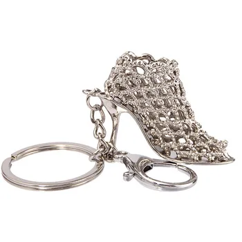 

Fashion High Heels Keychain Silver Key Ring Hollow Shoes Key Chain Women Jewelry Charm Gifts