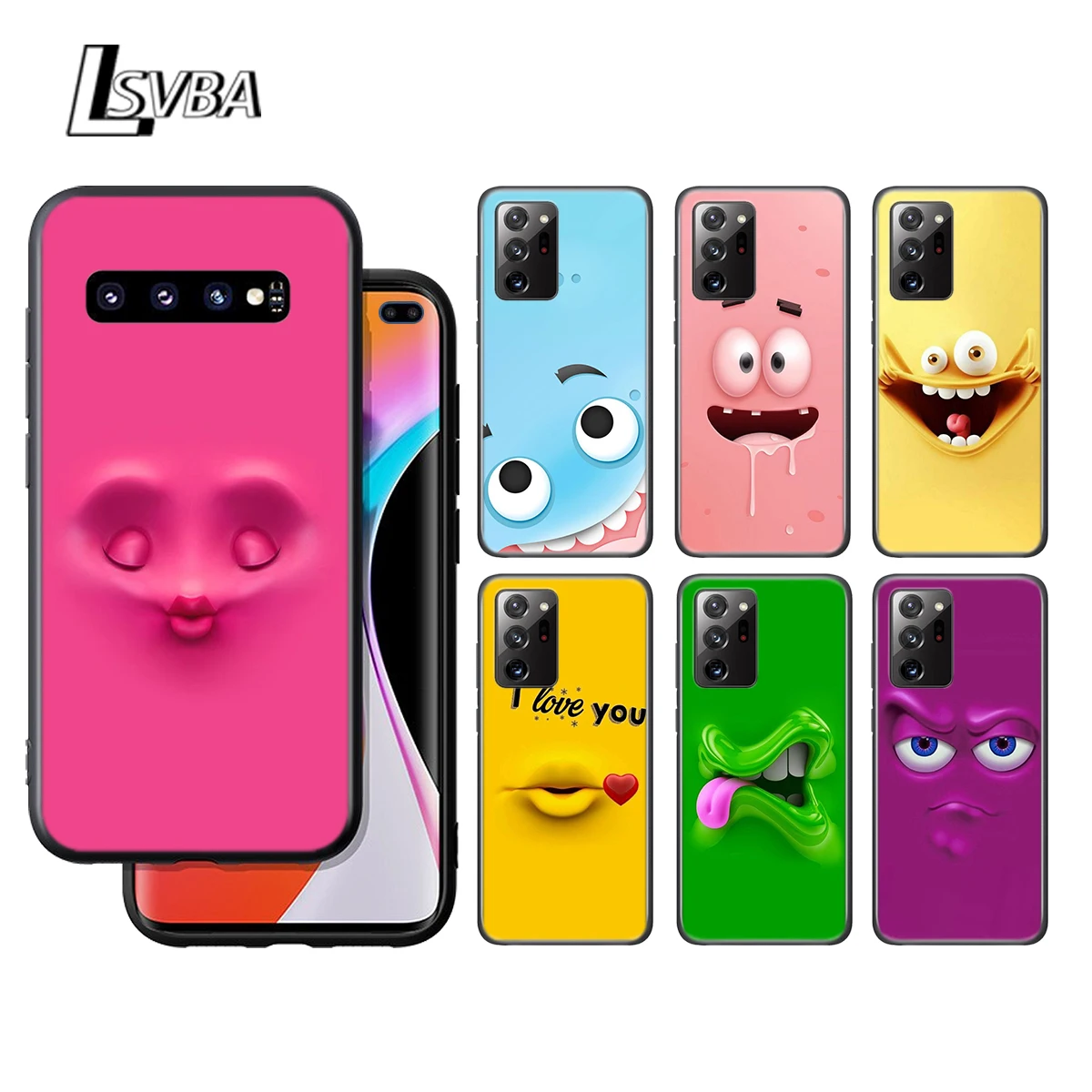Силиконовый чехол с 3D забавным лицом для Samsung Galaxy S21 S20 FE Ultra S10 S10E Lite 5G S9 S8 S7 Edge Plus