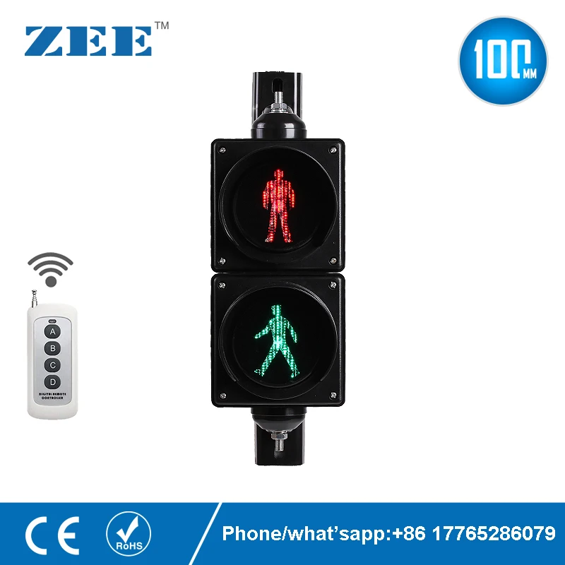 Luz de Sinal de Tráfego Controle Remoto Polegadas Led Tráfego Pedestre Vermelho Verde Homem Sinais Pedestres Luz Lâmpada 4 100mm